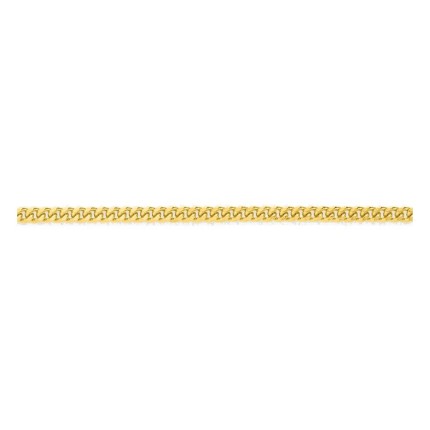 Collar cadena barbada diamantada de 3,20 mm chapada en oro
