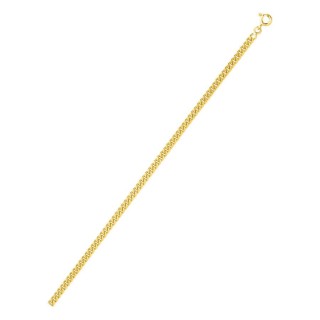 Collar cadena barbada diamantada de 3,20 mm chapada en oro
