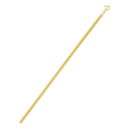 Collar cadena barbada diamantada de 3,20 mm chapada en oro