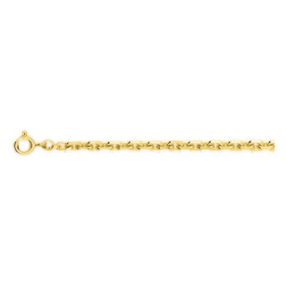 Collar cadena forzada diamantada de 3,20 mm chapada en oro
