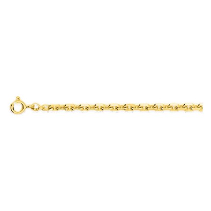 Colar corrente forçada diamantada de 3,20 mm banhada a ouro