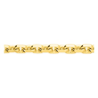 Collar cadena forzada diamantada de 3,20 mm chapada en oro