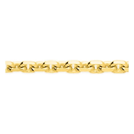 Colar corrente forçada diamantada de 3,20 mm banhada a ouro