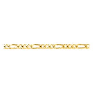 Pulsera de eslabón alterno 1+3 de 4 mm chapada en oro