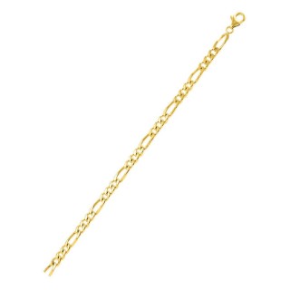 Pulsera de eslabón alterno 1+3 de 4 mm chapada en oro