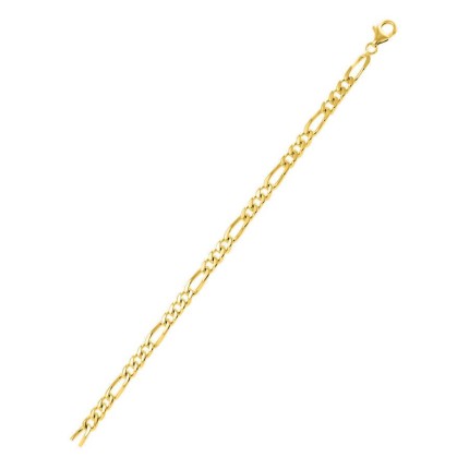 Pulsera de eslabón alterno 1+3 de 4 mm chapada en oro