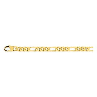 Pulseira de malha alternada 1+3 de 6 mm banhada a ouro