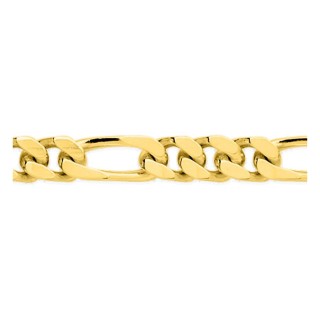 Pulseira de malha alternada 1+3 de 6 mm banhada a ouro