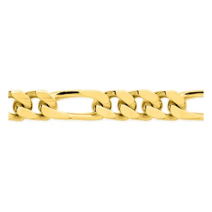 Pulseira de malha alternada 1+3 de 6 mm banhada a ouro