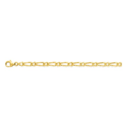 Collar chapado en oro con cadena caballo alterna 1+1