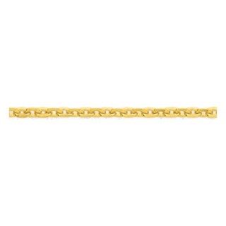 Colar corrente forçada diamantada de 2,25 mm banhada a ouro