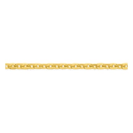 Colar corrente forçada diamantada de 2,25 mm banhada a ouro