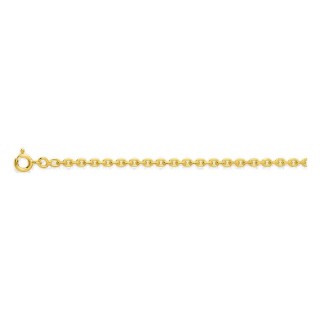 Colar corrente forçada diamantada de 2,50 mm banhada a ouro