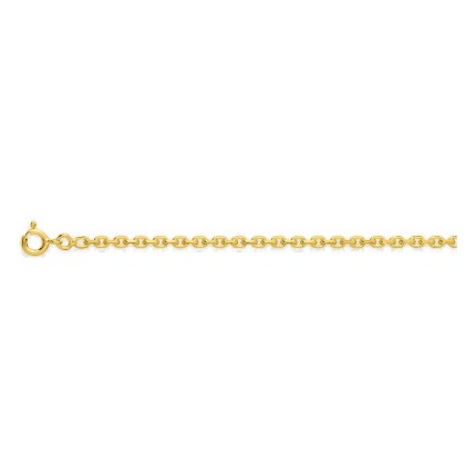 Colar corrente forçada diamantada de 2,50 mm banhada a ouro