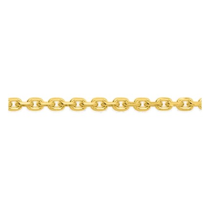 Colar corrente forçada diamantada de 2,50 mm banhada a ouro