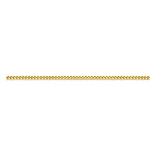 Colar corrente barbela diamantada de 2,10 mm banhada a ouro