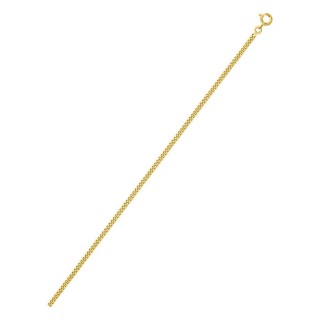 Collar cadena barbada diamantada de 2,10 mm chapada en oro