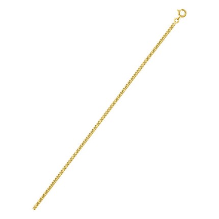 Collar cadena barbada diamantada de 2,10 mm chapada en oro