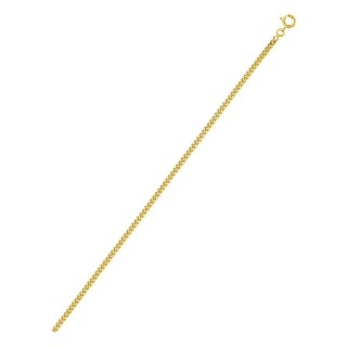 Collar cadena barbada diamantada de 2,40 mm chapada en oro