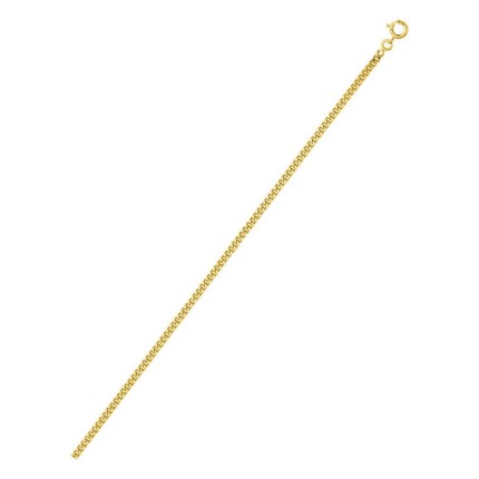 Colar corrente barbela diamantada de 2,40 mm banhada a ouro