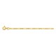Pulsera de eslabón alterno 1+3 de 2 mm chapada en oro