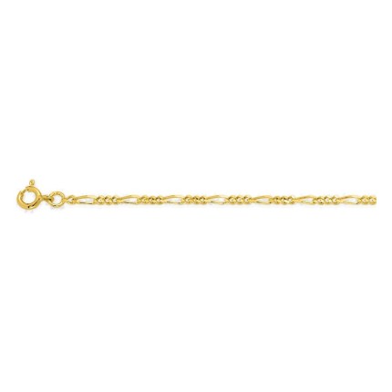 Pulsera de eslabón alterno 1+3 de 2 mm chapada en oro
