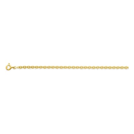 Collar cadena forzada redonda de 2,75 mm chapada en oro