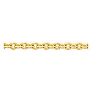 Collar cadena forzada redonda de 2,75 mm chapada en oro