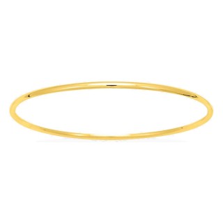 Pulseira rígida de fio redondo de 2 mm banhada a ouro