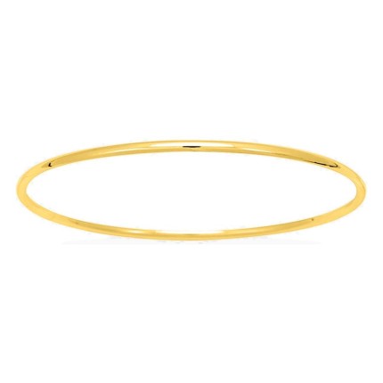Pulseira rígida de fio redondo de 2 mm banhada a ouro