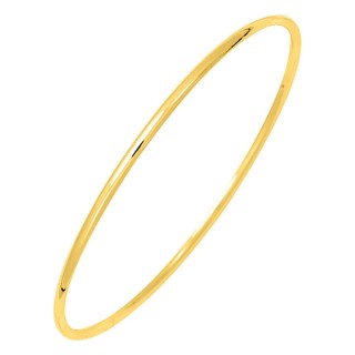Brazalete rígido de hilo redondo de 2 mm chapado en oro