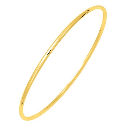 Brazalete rígido de hilo redondo de 2 mm chapado en oro