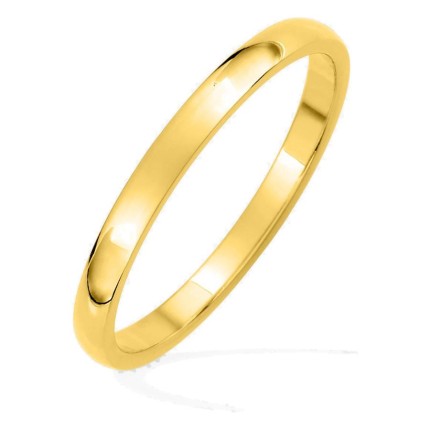 Anillo tipo alianza clásica chapado en oro amarillo