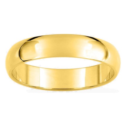 Anillo tipo alianza media caña de 4 mm chapado en oro amarillo
