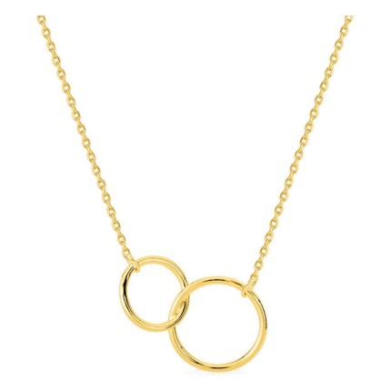Collar chapado en oro con aros entrelazados