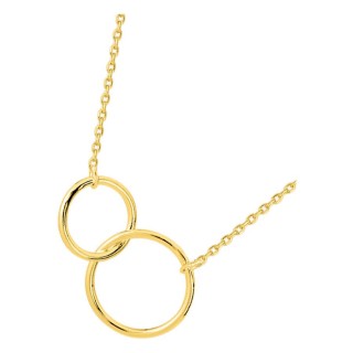 Collar chapado en oro con aros entrelazados