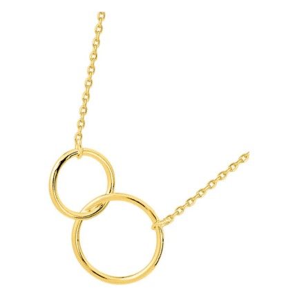 Collar chapado en oro con aros entrelazados