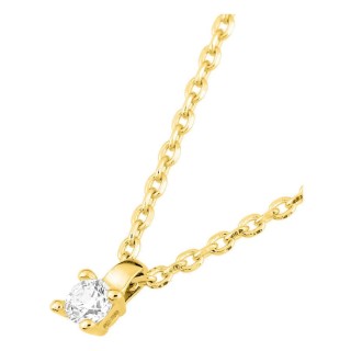 Collar cadena forzada chapada en oro con circonita de 3 mm engastada en garras