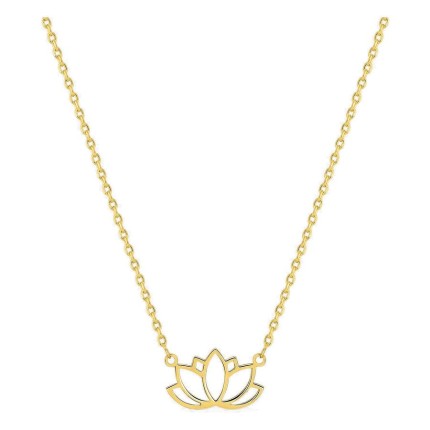 Colar flor de lótus banhado a ouro