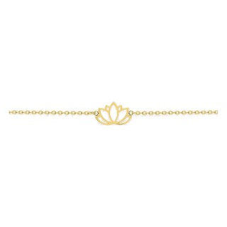 Pulseira flor de lótus banhada a ouro