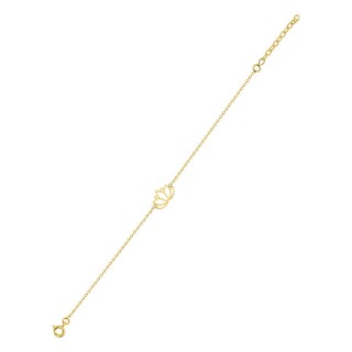 Pulsera flor de loto chapada en oro