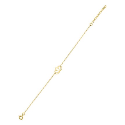 Pulsera flor de loto chapada en oro