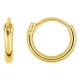 Pendientes de aro de 10 mm chapados en oro, hilo de 1,5 mm