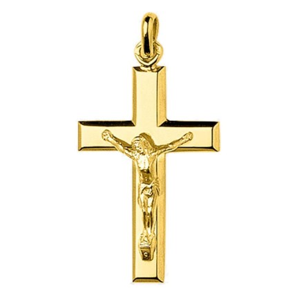 Pendente cruz com Cristo banhado a ouro de 28 x 18 mm