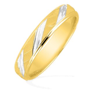 Alianza de 4 mm chapada en oro y rodio