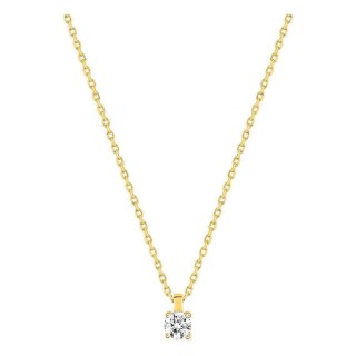 Colar solitário banhado a ouro com zircónia de 4,5 mm