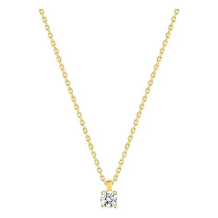 Colar solitário banhado a ouro com zircónia de 4,5 mm