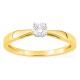 Anel solitário bicolor em ouro 750 ‰ e diamante de 0,23 ct